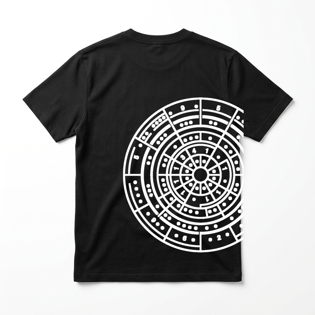 CircleTee Pi Formation - Vista retro con stampa grande laterale